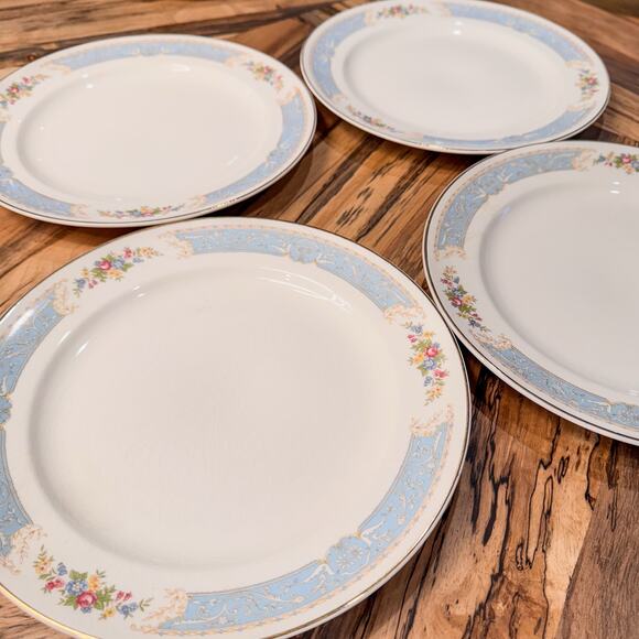 1939 Edwin Knowles-Blue Dawn Collection, Semi-Vitreous-Plates-10”- Set of 4 - Picture 3 of 10